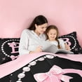 thumbnail image 4 of meiyoeat Bowknot Alphabet B Twin Comforter Sets For Girls,Kids Pink Coquette Bow Bedding Set,Pink Reversible,2pcs, 4 of 7