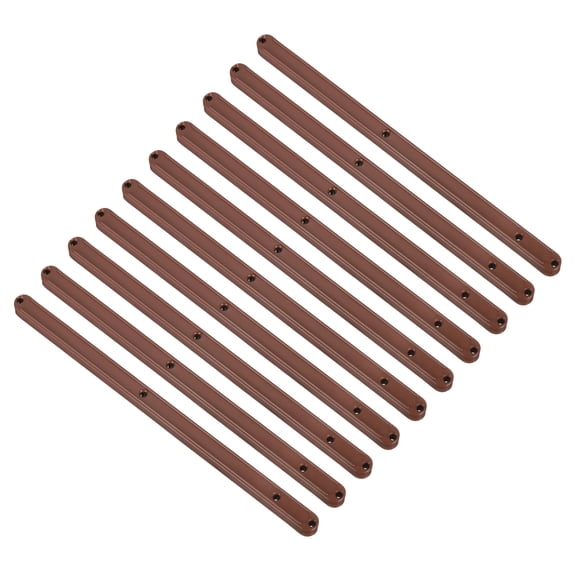 Drawer Slides, 10 Pack 300mm - Plastic Drawer Rails, Side Mounted Grooved Guide Rails for Cabinet Drawers (Brown)