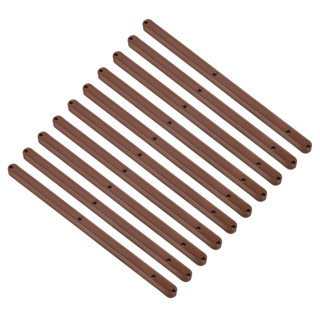 Unique Bargains Drawer Slides, 10 Pack 300mm - Plastic Drawer Rails, Side Mounted Grooved Guide Rails for Cabinet Drawers (Brown)