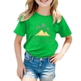 thumbnail image 2 of Kids Girls T Shirts Green Printed Toddler Girl Short Sleeve Shirt Oversized Toddler Girls Summer Outfits Little Girls Clothes 6-7 Years, 2 of 4