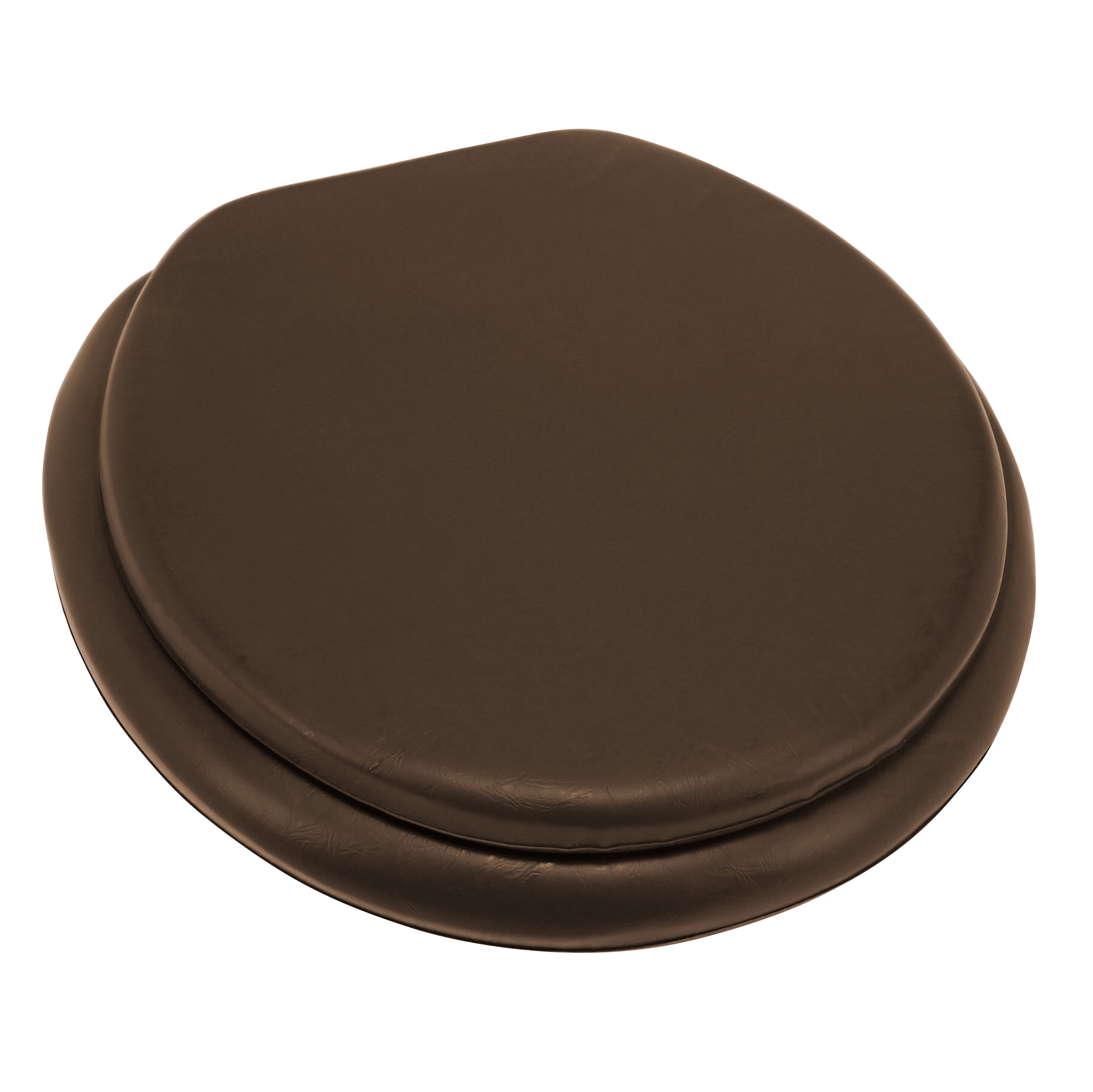 Ginsey Home Solutions Round Soft Cushion Toilet Seat, Brown