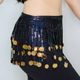 thumbnail image 4 of Toalla de cintura para mujer, estilo casual, con lentejuelas y borlas, para danza del vientre, danza india, poliéster, 4 of 5