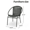 thumbnail image 4 of 2 Pack Black Wicker Chairs, Modern Patio Club Chairs with All-Weather PE Rattan for Garden, Porch, and Poolside, Stackable Dining Chairs for Indoor/Outdoor Use, 4 of 5