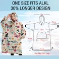 thumbnail image 4 of Oversized Wearable Blanket Hoodie,Beige Butterfly Flower Pattern Sherpa Blanket Hoodie with Super Pockets,Super Warm Fuzzy Pullover for Women & Men, 4 of 6