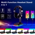 thumbnail image 3 of Seitruly Soporte para auriculares con interfaz USB fácil de usar, duradero y compacto, color negro, para jugadores, soporte elegante Cables de audio/vídeo, 3 of 6