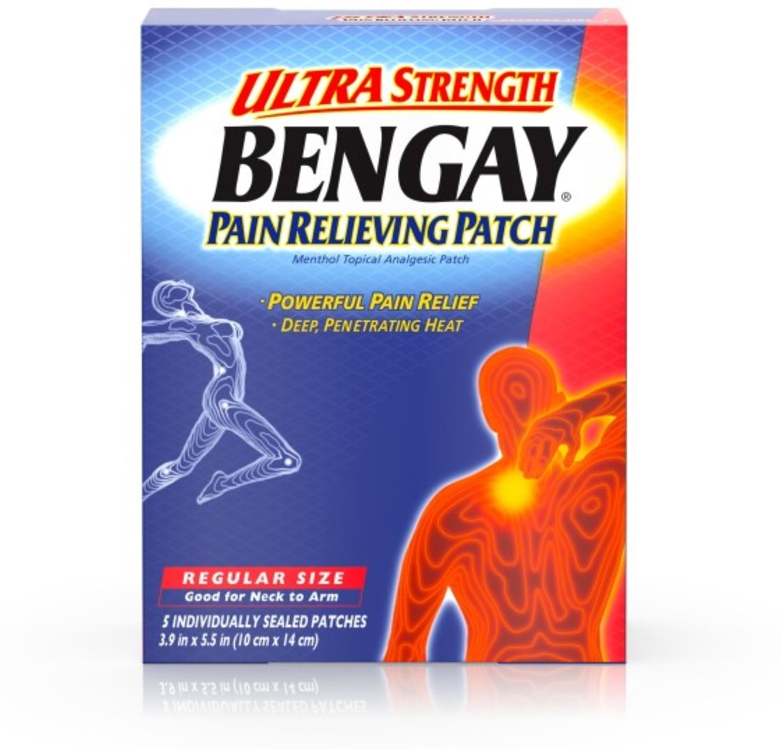 BENGAY Pain Relieving Patches Ultra Strength Regular Size 5 Each