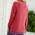 thumbnail image 4 of Timegard Womens Tops Crewneck Long Sleeve Color Block Comfy Tee Fall Casual Loose Tops with Pockets, 4 of 4