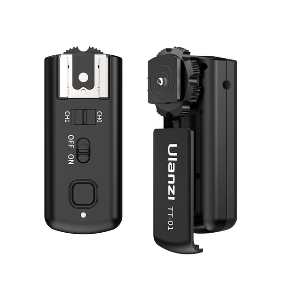Ulanzi TT-01 Wireless Flash Trigger for Camera, Hot Shoe Remote Flash Controller with Dual Channels, 24m Range, 1/250s Sync Speed
