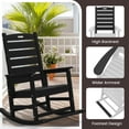 thumbnail image 3 of JUSTLET Outdoor Rocking Chair with Footrest, High Back HDPE Oversized Adirondack Slat Rocker for Patio,Garden,Lawn,Balcony, Black, 3 of 10
