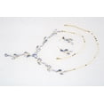 thumbnail image 2 of Faship Gorgeous Light Blue Rhinestone Crystal Floral Necklace Earrings Set, 2 of 5