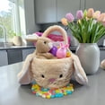 thumbnail image 5 of Clear Above Bunny Gift Basket with Candy Filled Eggs and Seasonal Treats, 12 Inch Reusable Bunny Container with Handle, 5 of 5