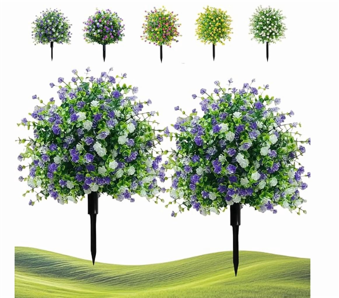 CY5O5ee 1PCS Artificial Flowers for Outdoors 17.72in Artificial SpikePlants Flowers Colorful Flowers Spring Decor for Porch Patio Home Yard Garden Window Box Pot Planters