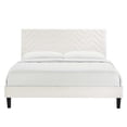 thumbnail image 3 of Modway Leah Chevron Tufted Velvet Full Platform Bed in White Finish, 3 of 7