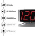 SHARP Home LED Digital Alarm Clock Swivel Base Outlet Powered