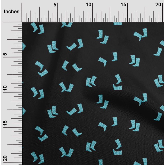 oneOone Cotton Flex Fabric Boots Fashion Print Fabric by The Yard 40 Inch Wide