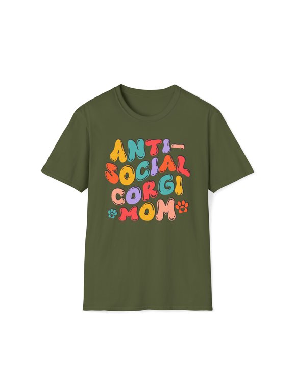 Funny Corgi, Gildan Unisex Shirt, Anti-Social Corgi Mom Graphic Tee, S-3XL