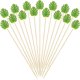thumbnail image 5 of 100 palillos de cóctel de hojas de monstera tropicales de bambú de 4,7" de largo para aperitivos, bebidas, frutas y fiestas hawaianas, 5 of 5