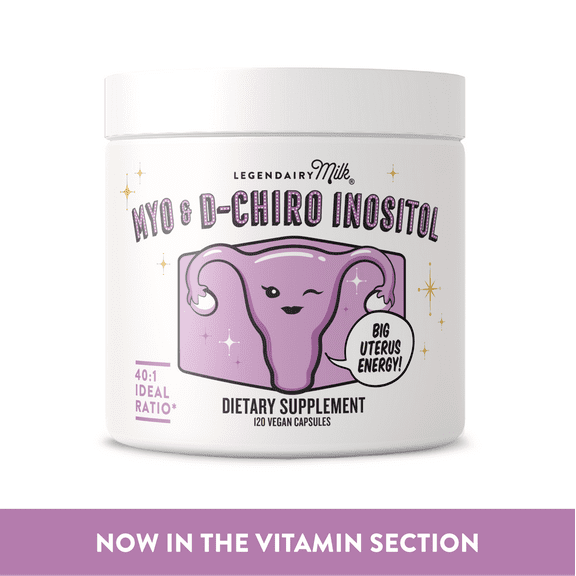 Legendairy Milk Myo and D-Chiro Inositol Capsules, Dietary Supplement, 120 Count