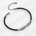 thumbnail image 5 of 2 pulseras de pareja de plata de ley con cuerda de mano trenzada, te amo, para parejas, amantes, mujeres, hombres, oro rosa y regalo negro, boda del día de San Valentín LingWen 9024719122199, 5 of 5