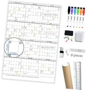 Highcool Wall Calendar - 38x26 Inches - Blank Undated Annual Calendar - Premium Laminated Whiteboard Planner - Large 12-Month Office Calendar (Vertical)