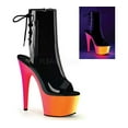 thumbnail image 2 of 7" Heel, 2 3/4" PF Ankle Boot, w/Neon UV Reactive BTM - Blk Pat/Neon Multi, 11, 2 of 3