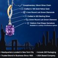 thumbnail image 2 of Gem Stone King 925 Silver and 10K Yellow Gold Purple Amethyst and White Lab Grown Diamond Pendant Necklace for Women | 2.37 Cttw | Gemstone February Birthstone | Oval 10X8MM | With 18 inch Chain, 2 of 6