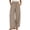 Khaki, variant on Palazzo Pants for Women Elastic High Waist Wide Leg Loose Fit Flowy Cotton Linen Pants with Pockets Lounge Trousers
