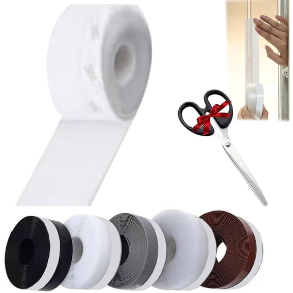 Weather Stripping Door Seal Strip, 5m Self-Adhesive Silicone Draft Seal Tape for Doors and Windows, Soundproof Weather Stripping Seal
