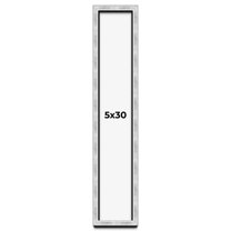 5x30 Frame Brushed Silver Solid Wood Picture Frame | 0.75 Inch Moulding Width | Rabbet Depth 0.75