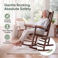 thumbnail image 6 of Devoko Outdoor Rocking Chair Set of 2, Solid Acacia Wood Patio Rocking Chairs with High Backrest, Porch Rocker for Patio Garden Balcony, Brown, 6 of 8