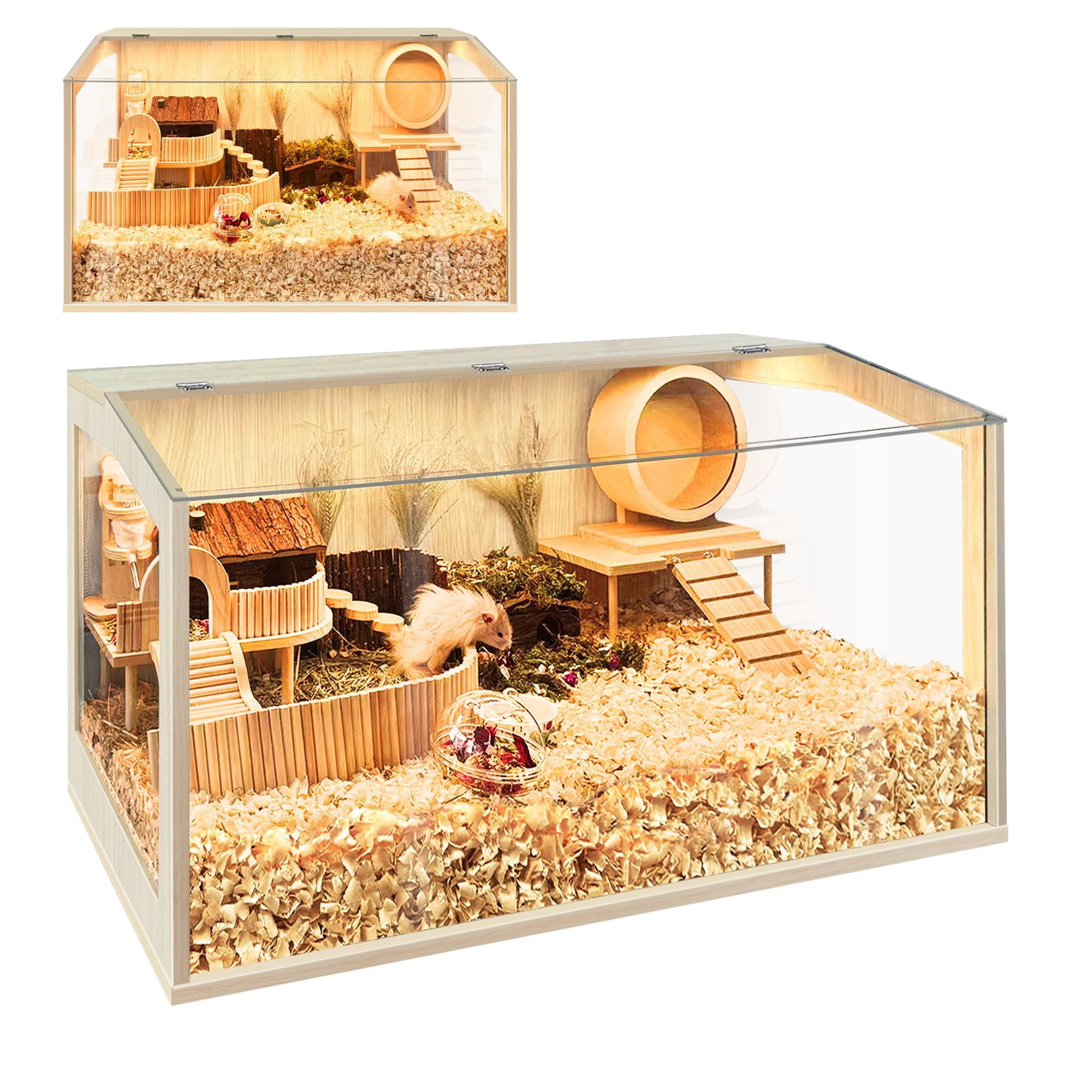 Openable Clear Roof 24.0"L x 16.0"W x 16.0"H Hamster Guinea Pig Habitat Cage