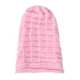 thumbnail image 5 of Eoperou Knitted Hat Pleated Slouchy Baggy Solid Color Stretchy Cold Resistant Woolen Yarn Autumn Winter Women Beanie Skull Cap for Outdoor, 5 of 8