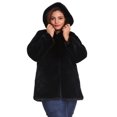 thumbnail image 3 of Abrigo largo de piel sintética de talla grande para mujer Mangas largas con capucha Parka pelud Irfora Abrigo de invierno, 3 of 7