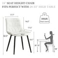 thumbnail image 6 of YOUNIKE Dining Chairs, Set of 2, Faux Leather Dining Chairs, Mid-Century Modern Upholstered Seat, No Armrests, No Wheels, Suitable for Family Living Rooms, Cafeterias, White, 6 of 7