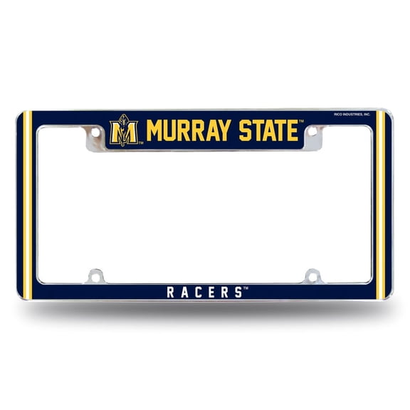 Murray State NCAA Racers Chrome Metal License Plate Frame with Full Frame Team Color Graphics
