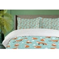 thumbnail image 4 of Ambesonne Fox Duvet Cover Sets, Wild Animal in Winter, 2-King, Seafoam Pale Vermilion, 4 of 7
