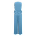 thumbnail image 6 of GILIGEGE Women's 2 Piece Outfit,Vintage Distressed Tie-Dye V-Neck Camisole And Pants Set,Ruffle Peplum Vest Wide Leg Pant Suits,Summer Matching Loungewear,Dressy Casual Vacation Outfits Sky Blue 2XL, 6 of 7