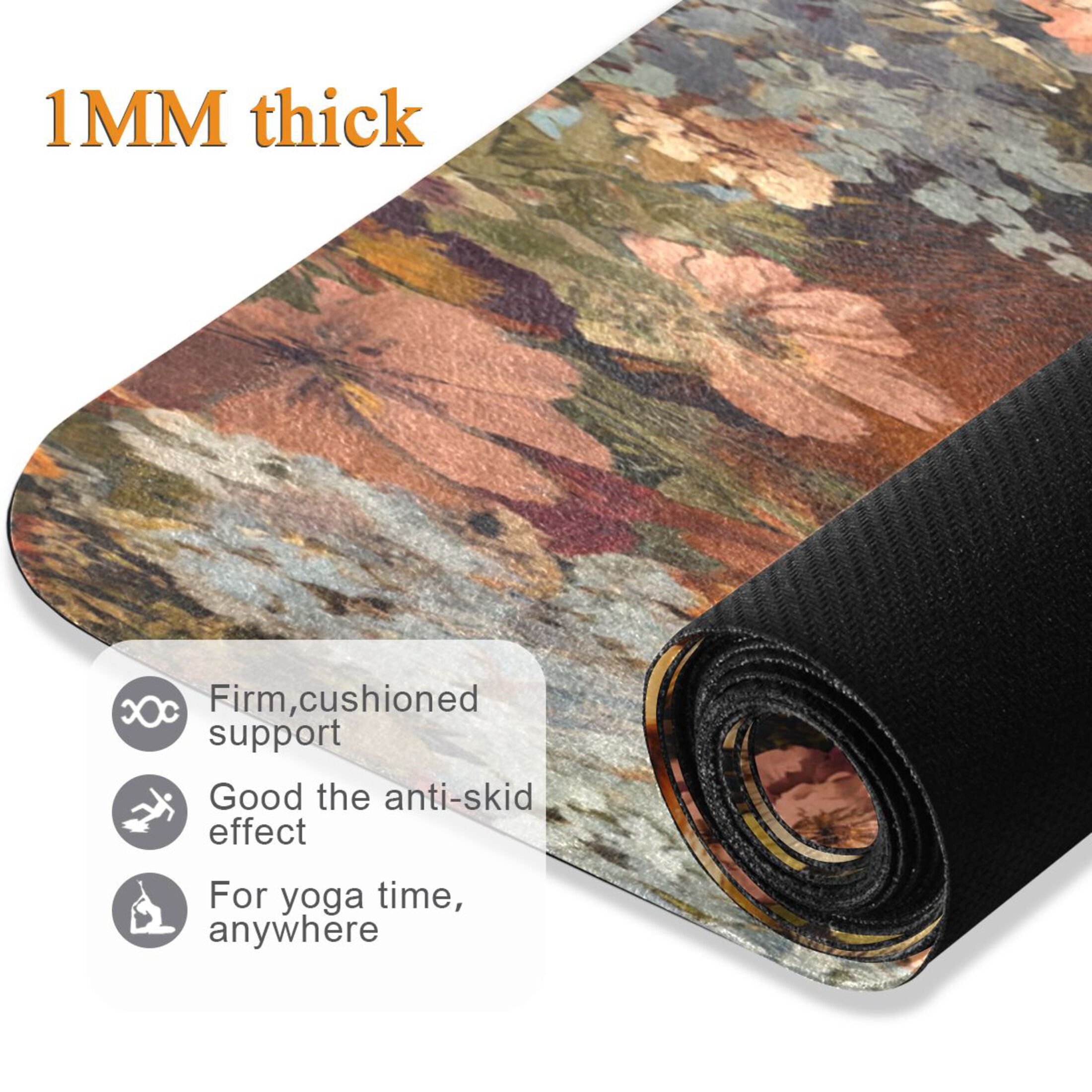 BZSMCE Yoga Mat Women Fox in Flowers Fitness Mat