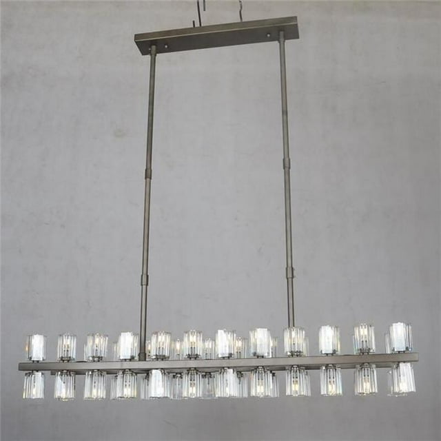 Yosemite Home Decor 1200384848 Gemini 48-Light Chandelier with Ribbed Glass Micro-Shades, Matte Grey Finish