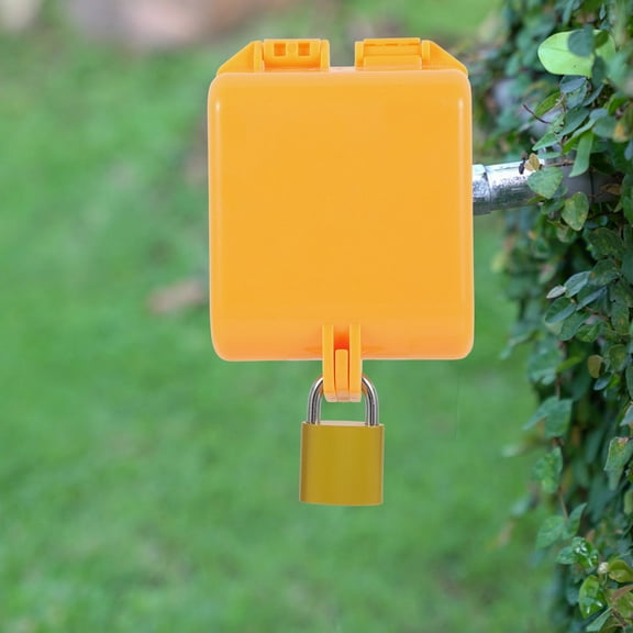 DRAFIDEEP Lock for Outdoor Water Spigot Plastic Yellow Child-Proof Garden Hose Faucet 1Pack 5.9x3.7in