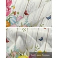 thumbnail image 6 of Easter Linen Curtain Valance for Bedroom/Bathroom/Kitchen/Office/Living/Dining Room Window,Egg Bunny Eucalyptus Spring Daisys Beige Woodgrain Rod Pocket Topper Decorative Cafe Drapes Panel 42"x12", 6 of 6