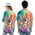 thumbnail image 5 of Funny Watercolor Adorable German Shepherd Peeking Through Torn Paper Effect All Over Print 3D Baseball Shirt Alsatian Dog Lover Gifts Softball Sport - 00026, 5 of 6