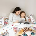 thumbnail image 5 of Castle Fairy Cartoon Floral Cats Full Size Comforter Sets,Kawaii Flowers Pet Bedding Sets, 5 of 8