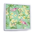 thumbnail image 3 of Designart 'Yellow Flowers, Tropical Foliage With Flamingo V' Traditional Framed Canvas Wall Art Print, 3 of 5