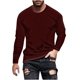 thumbnail image 2 of pstuiky camisas de hombre de manga larga, Camisa de manga larga con cuello redondo, color liso, informal y cómoda para hombre. salir tops l, 2 of 5