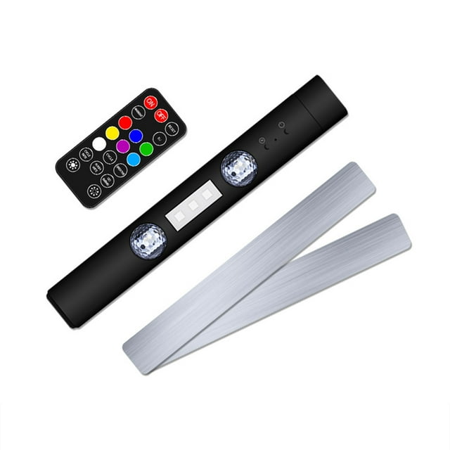 Graflsoa Lumière d'Ambiance de Voiture LED RGB Rechargeable USB 5V avec Base Magnétique, Contrôle Sonore, Batterie 300mAh, Télécommande Incluse - Modèle de Charge Noir D88