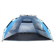 Clearance! Pop-up Beach Tent Polyester Waterproof UV Protect 3-4 Person Camping Hiking Tent LEO