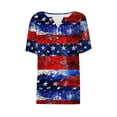 thumbnail image 5 of Aboser Memorial Veterans Day Shirts Women Fourth of July Clothes Fashion Red Blue USA Stars Graphic Shirt American Flag Holiday Tops for Juniors Summer T Shirts, 5 of 5