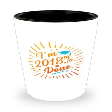 Actuary Graduation Shot Glass - I'M 2018 Done, Unique Mathematics-themed Gift, 1.5oz Mini Glassware for Celebrations, Ideal Students and Professionals