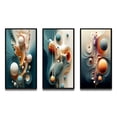 thumbnail image 2 of Designart "Organic Blessings from the Otherworldly Multiverse II" Minimalism Framed Wall Art Set Of 3 - White Abstract Minimalism Frame Gallery Set For Office Decor, 2 of 6
